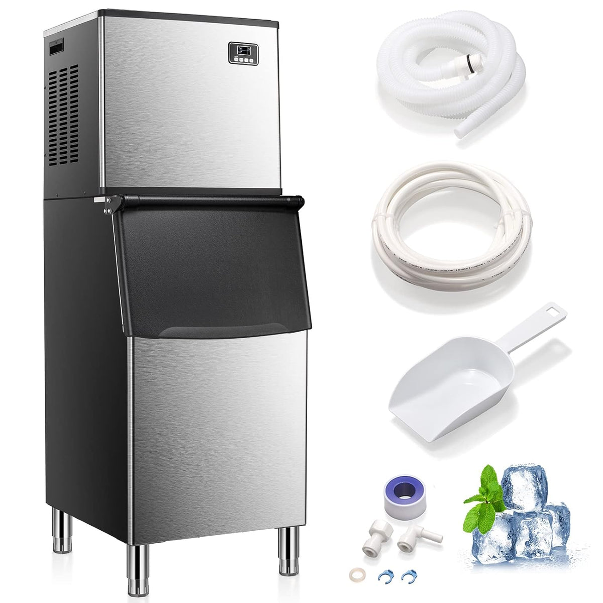 Antarctic Star Commercial Ice Maker Machine Freezer Large Storage - Z58160