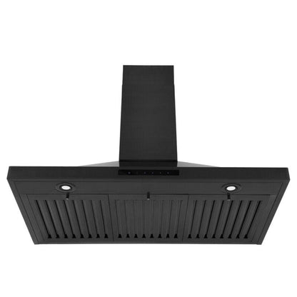ZLINE Appliance Package - 36 in. Gas Range, Range Hood, Microwave Drawer, Dishwasher - Black Stainless Steel, 4KP-RGBRBRH36-MWDW