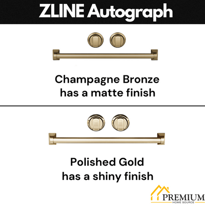 ZLINE 36 In. Autograph 22.5 cu. ft. Refrigerator with Ice Maker in Fingerprint Resistant Stainless Steel and Gold Accents, RFMZ-36-G