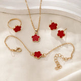 Five Piece Petal Clover Jewelry Set