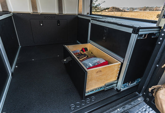 GOOSE GEAR Alu-Cab Canopy Camper V2 - Toyota Tacoma 2005-Present 2nd & 3rd Gen. - Rear Double Drawer Module - 5' Bed - 1808-GGR-SH