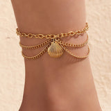 Ankle Bracelets for Women – Boho Gold & Silver Tassel Chain with Snake, Starfish, and Heart Charms