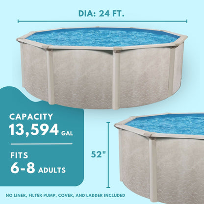 Aquarian Phoenix 24' x 52" Round Frame Above Ground Swimming Pool without Liner - 74473