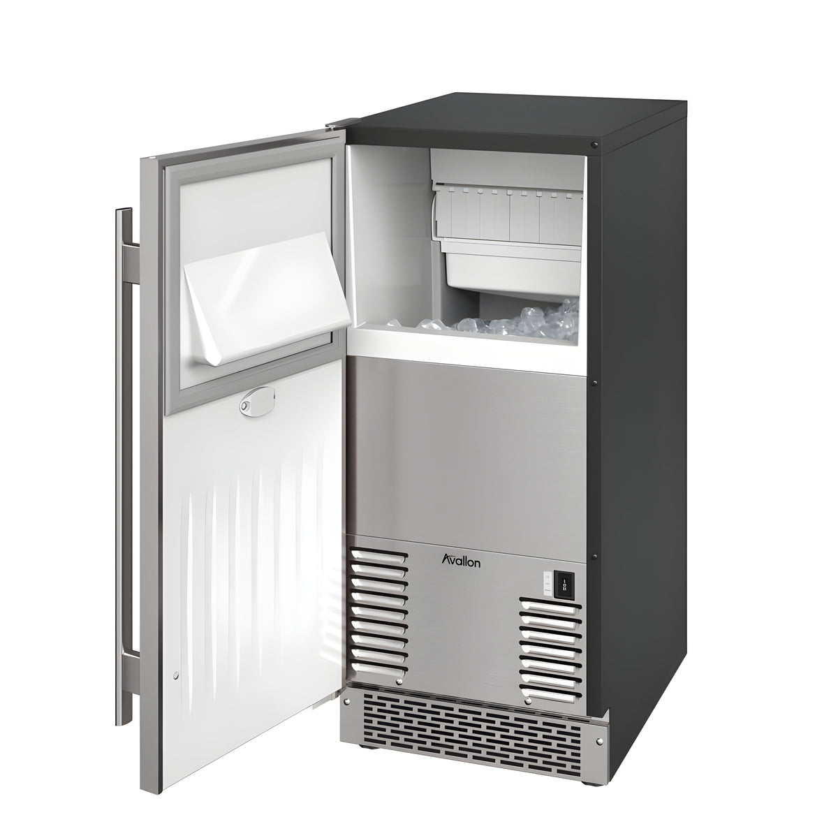 Avallon 15 Inch Wide 26 Lbs. Capacity Built-In and Free Standing Ice Maker with 56 Lbs. Daily Ice Production - AIMG151GPRILH