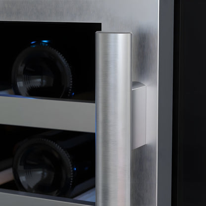 Avallon 15 Inch Wide 23 Bottle Capacity Dual Zone Wine Cooler with Left Swing Door - AWC152DZLH