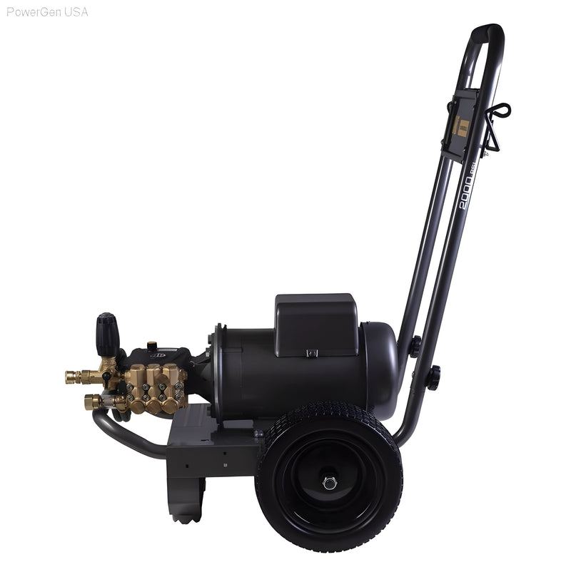 BE Power Equipment 2000 PSI 3.5 GPM Electric Pressure Washer with Baldor Motor and AR Triplex Pump - PowerGen USA - B205E34A