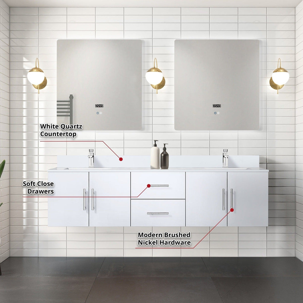 Geneva  72" x 22" Double Bath Vanity - Backyard Provider