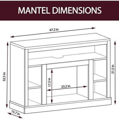 Cambridge 47 In. Electric Fireplace with a Multi-Color LED Insert and Cherry Mantel - CAM5021-1CHRLED