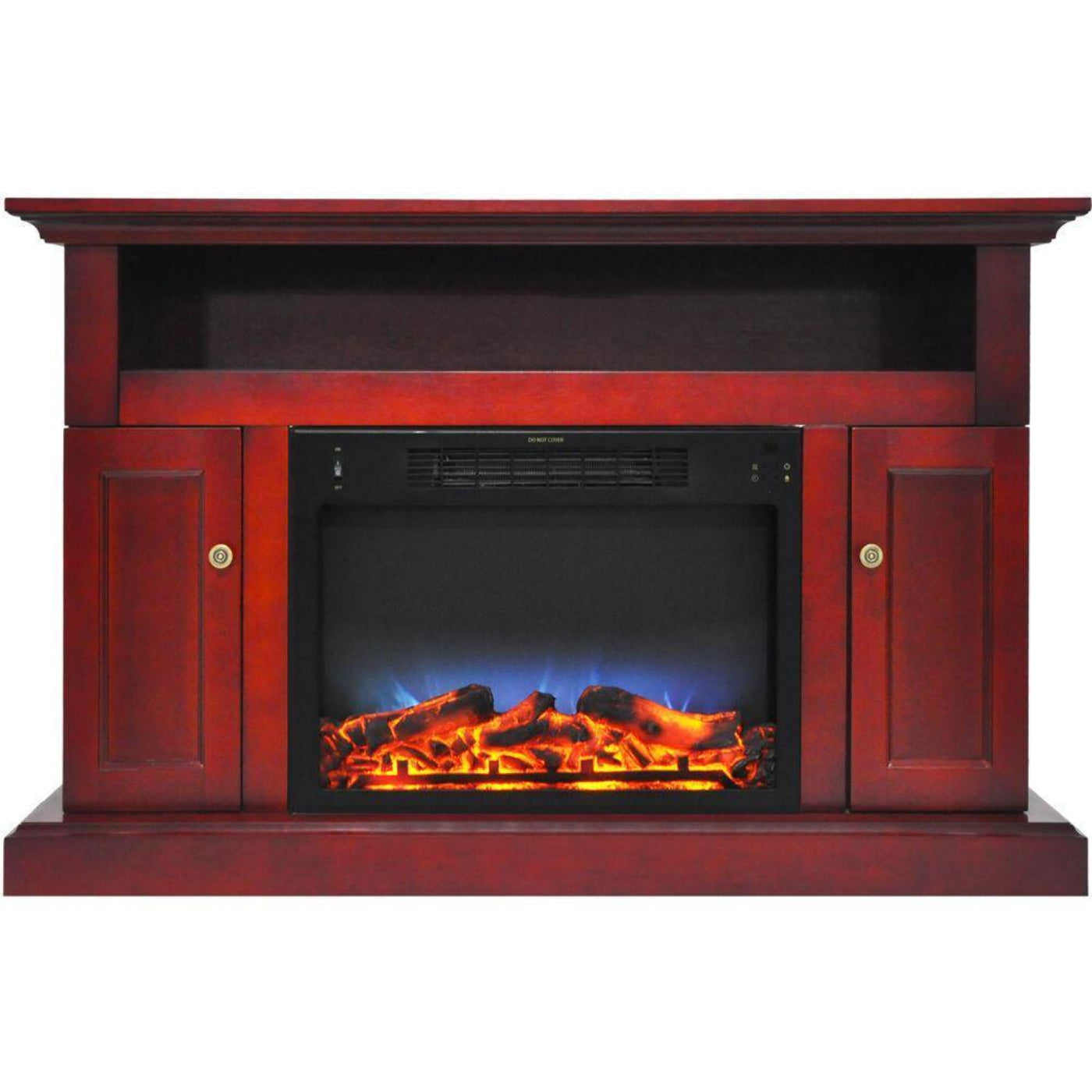 Cambridge 47-In. Sorrento Electric Fireplace with Multi-Color LED Insert and Entertainment Stand in Cherry - CAMBR5021-2CHRLED