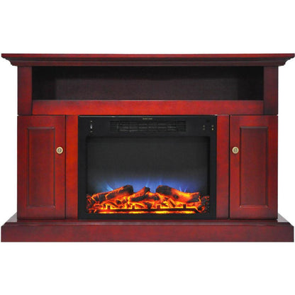 Cambridge 47-In. Sorrento Electric Fireplace with Multi-Color LED Insert and Entertainment Stand in Cherry - CAMBR5021-2CHRLED
