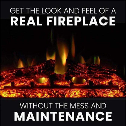 Cambridge Sienna 34-In. Electric Fireplace Heater with Cherry Mantel, Enhanced Log Display, Multi-Color Flames, and Remote Control - CAM3437-1CHRLG3