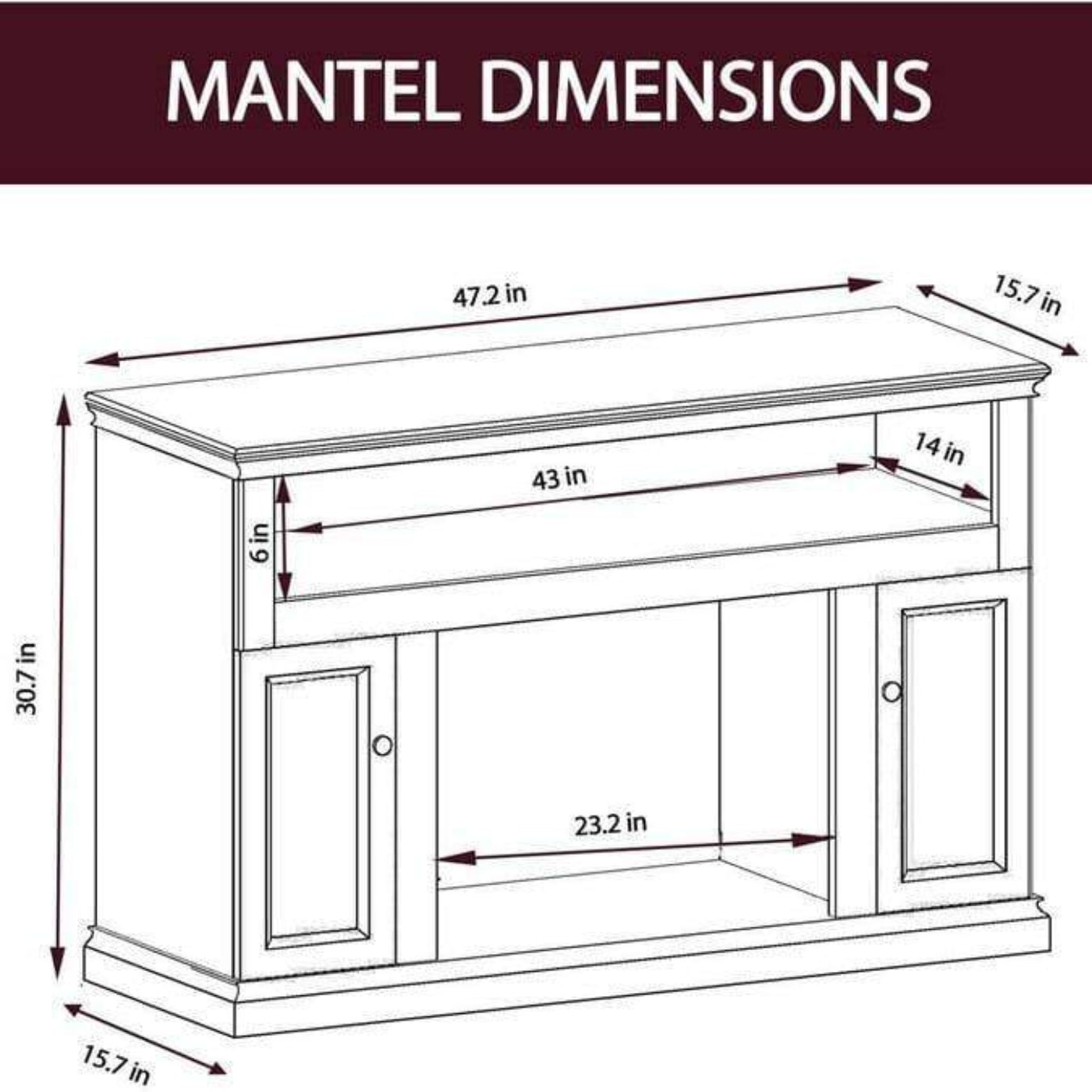 Cambridge Sorrento Electric Fireplace with Multi-Color LED Insert and 47 In. Entertainment Stand in Cherry - CAM5021-2CHRLED
