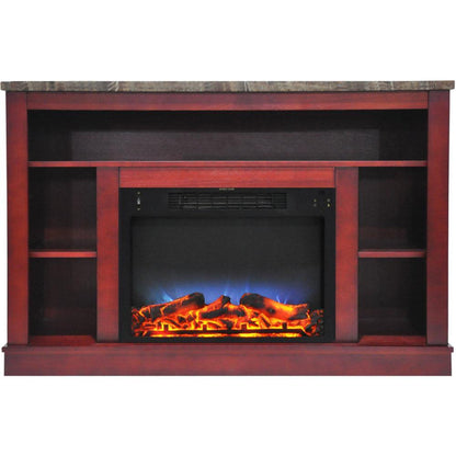 Cambridge 47 In. Electric Fireplace with a Multi-Color LED Insert and Cherry Mantel - CAM5021-1CHRLED