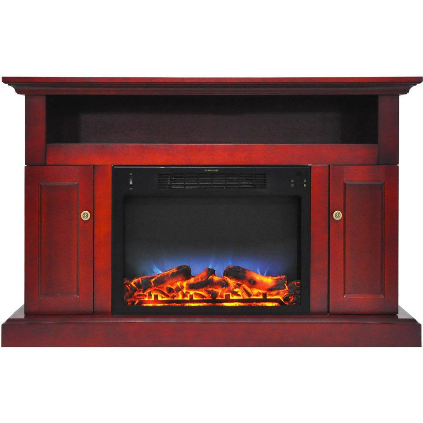 Cambridge Sorrento Electric Fireplace with Multi-Color LED Insert and 47 In. Entertainment Stand in Cherry - CAM5021-2CHRLED