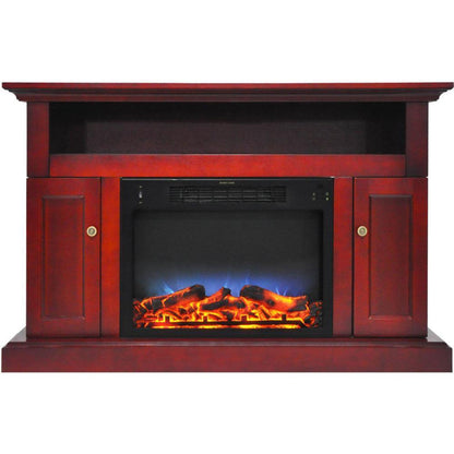 Cambridge Sorrento Electric Fireplace with Multi-Color LED Insert and 47 In. Entertainment Stand in Cherry - CAM5021-2CHRLED