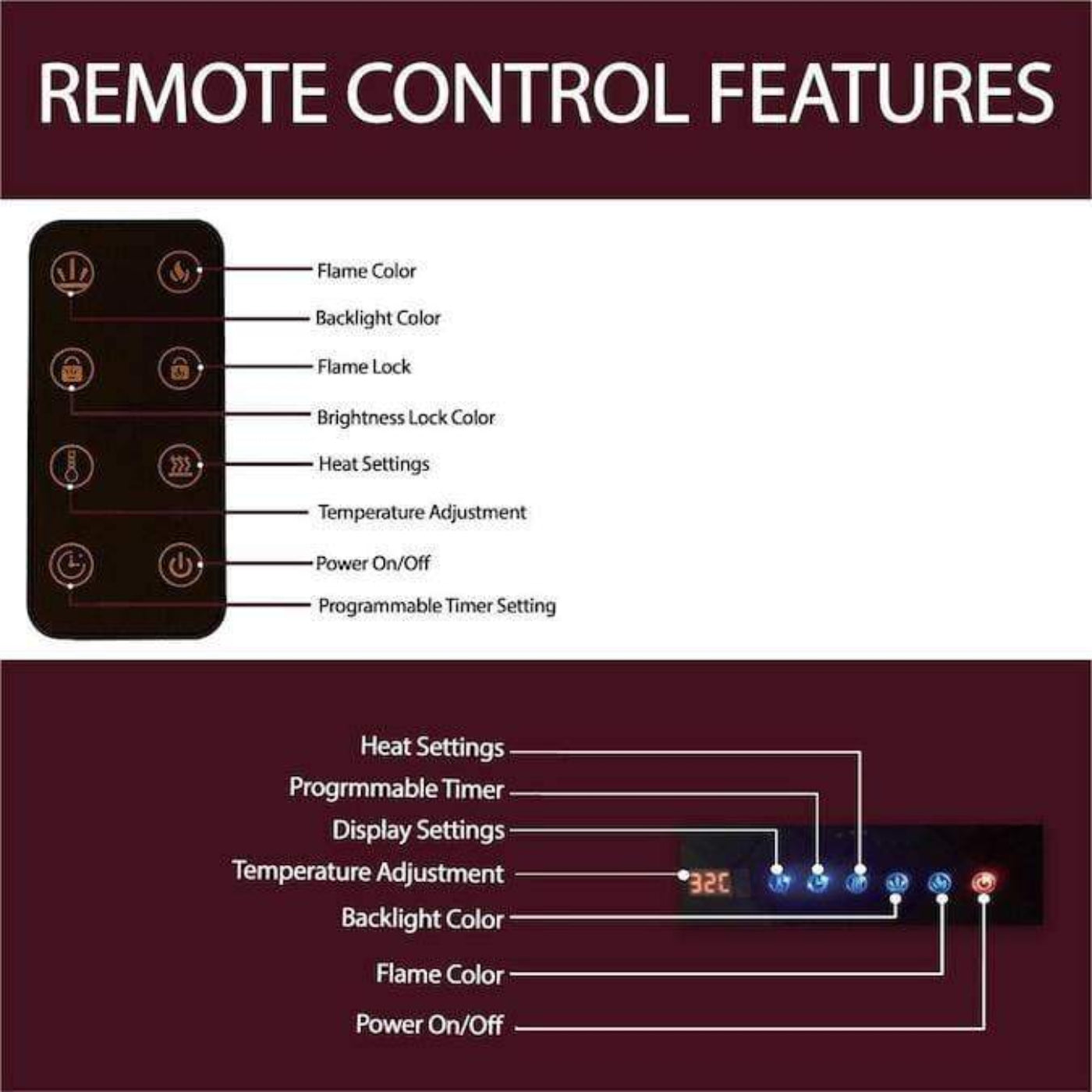 Cambridge 72 In. Wall-Mount Electric Fireplace in Black with Multi-Color Flames and Crystal Rock Display - CAM72WMEF-1BLK