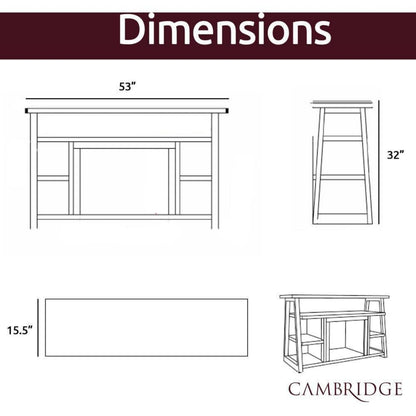 Cambridge 32-In. Sawyer Industrial Electric Fireplace Mantel with Enhanced Log Display and Color Changing Flames, - CAM5332-1MAHLG3