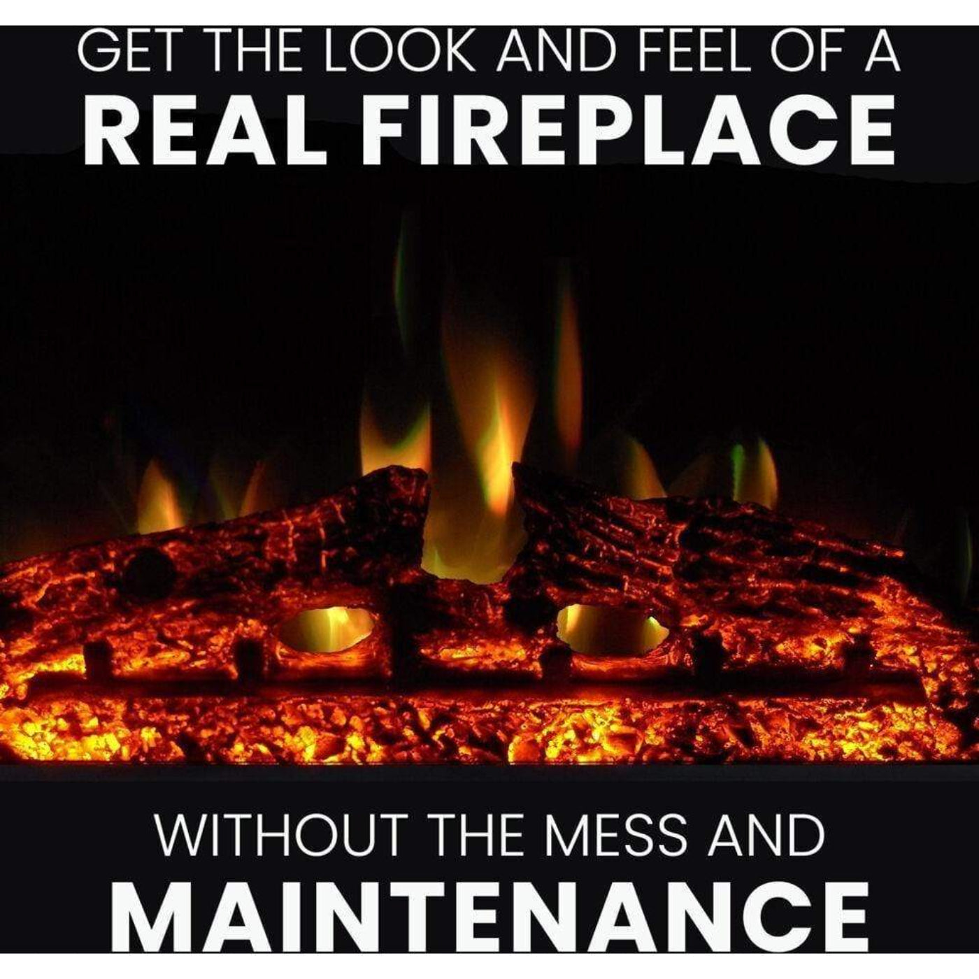 Cambridge 32-In. Sawyer Industrial Electric Fireplace Mantel with Enhanced Log Display and Color Changing Flames, - CAM5332-1MAHLG3