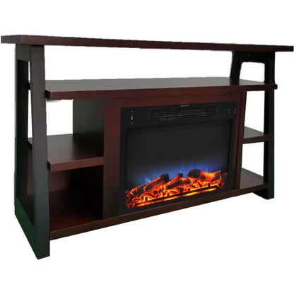 Cambridge 32-In. Sawyer Industrial Electric Fireplace Mantel with Realistic Log and Grate Insert and Color Changing Flames, - CAM5332-1MAHLG2