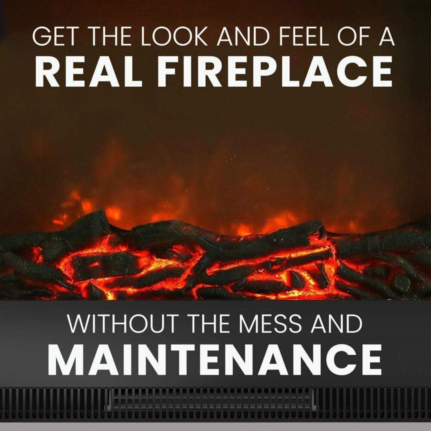 Cambridge 32-In. Sawyer Industrial Electric Fireplace Mantel with Realistic Log Display and Color Changing Flames - CAM5332-1MAH