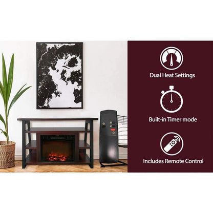 Cambridge 32-In. Sawyer Industrial Electric Fireplace Mantel with Realistic Log Display and Color Changing Flames - CAM5332-1MAH