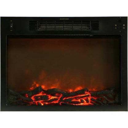 Cambridge Savona 59 In. Electric Fireplace in Cherry with Entertainment Stand and Charred Log Display, - CAM6022-1CHR