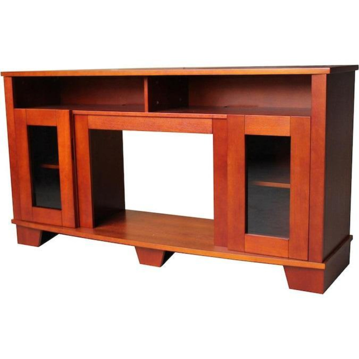 Cambridge Savona 59 In. Electric Fireplace in Mahogany with Entertainment Stand and Charred Log Display, - CAM7233-1CHR