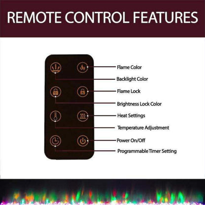 Cambridge Somerset 70-In. Black Electric Fireplace TV Stand with Multi-Color LED Flames, Crystal Rock Display, and Remote Control - CAM6938-1COF