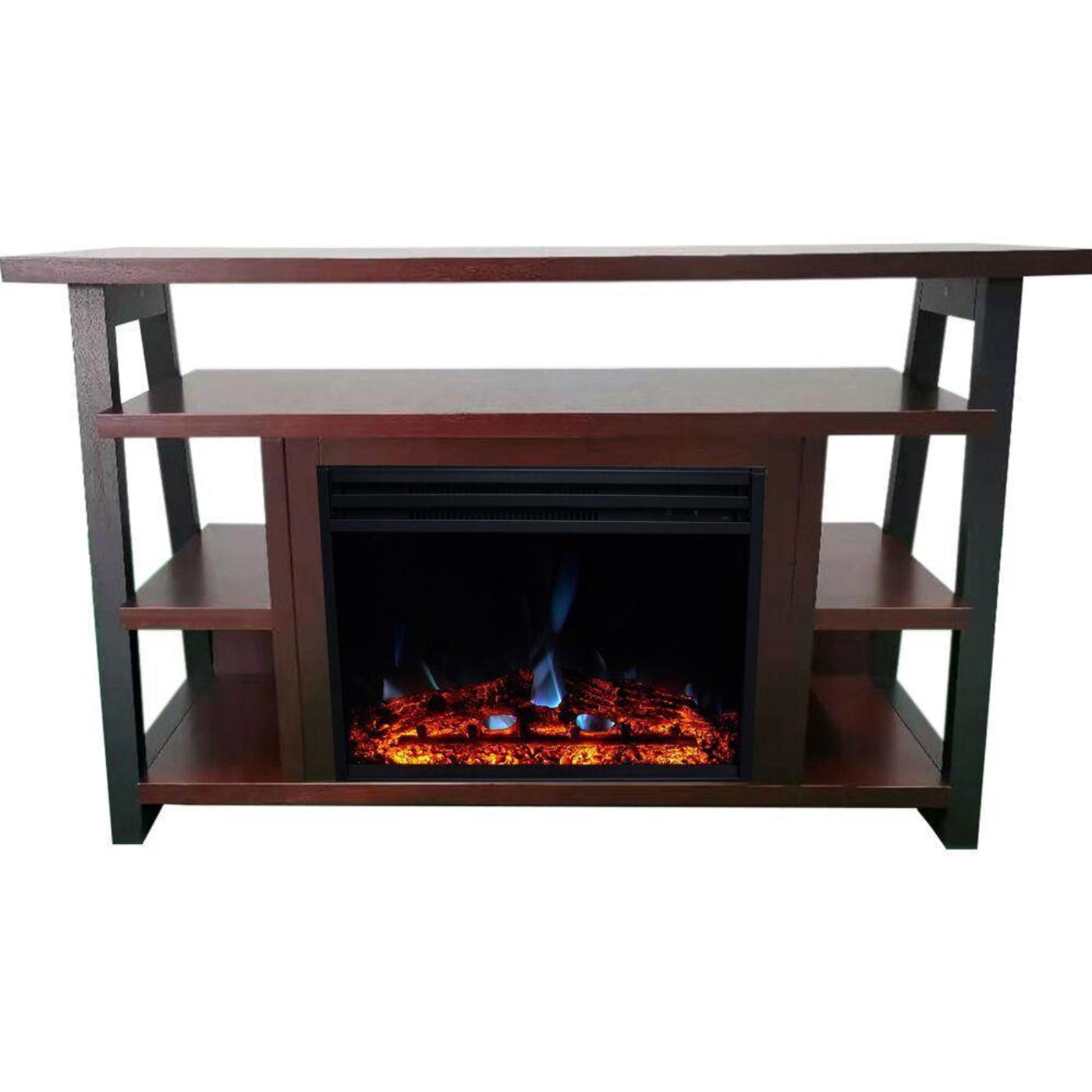 Cambridge 32-In. Sawyer Industrial Electric Fireplace Mantel with Enhanced Log Display and Color Changing Flames, - CAM5332-1MAHLG3