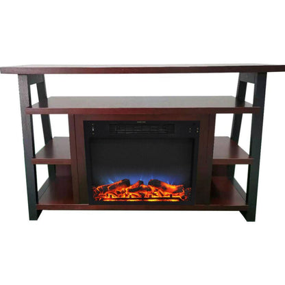 Cambridge 32-In. Sawyer Industrial Electric Fireplace Mantel with Realistic Log and Grate Insert and Color Changing Flames, - CAM5332-1MAHLG2