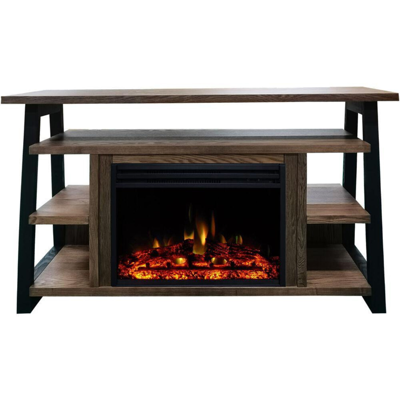 Cambridge 32-In. Sawyer Industrial Electric Fireplace Mantel with Enhanced Log Display and Color Changing Flames, - CAM5332-1MAHLG3