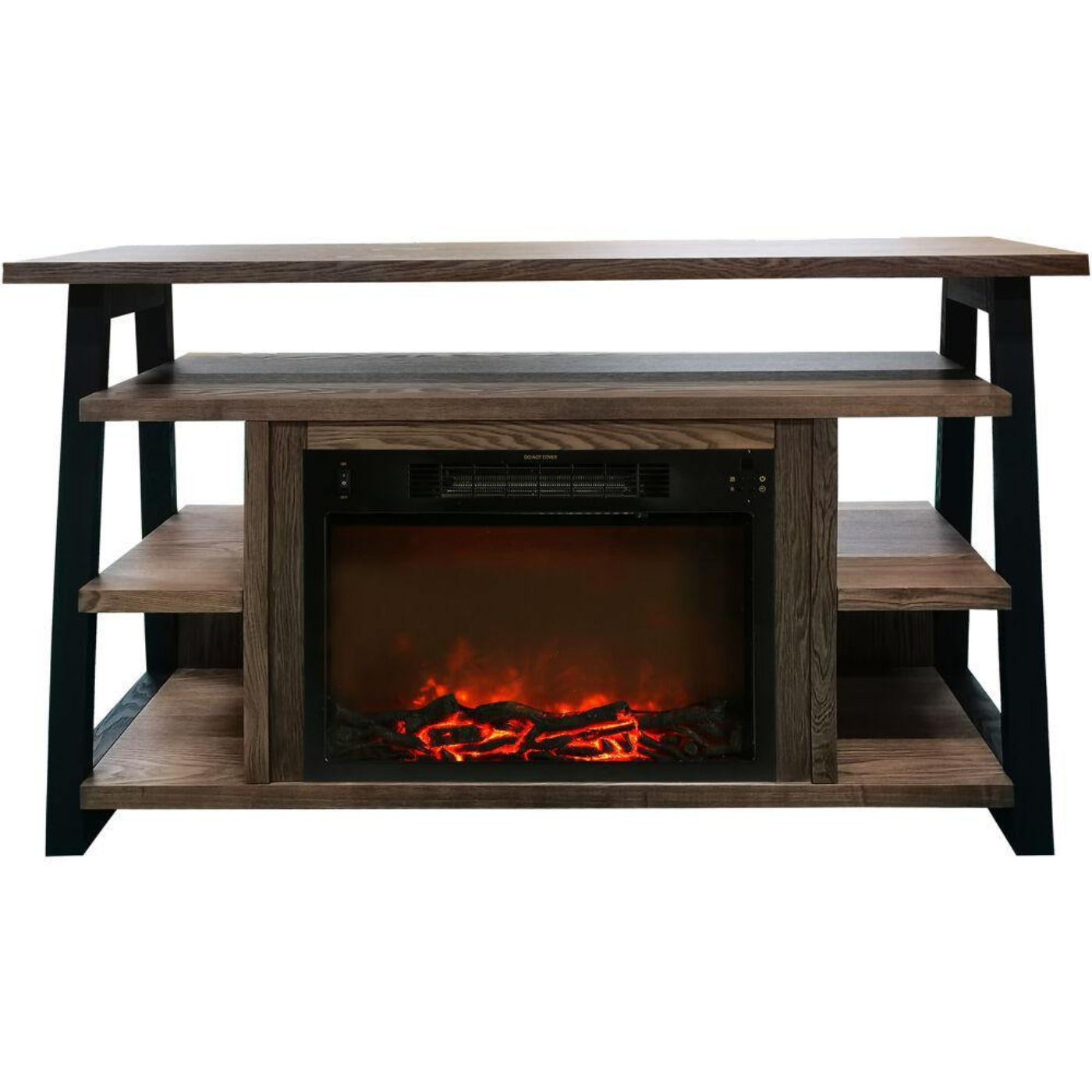 Cambridge 32-In. Sawyer Industrial Electric Fireplace Mantel with Realistic Log Display and Color Changing Flames - CAM5332-1MAH