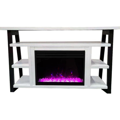 Cambridge 32-In. Sawyer Industrial Electric Fireplace Mantel with Deep Crystal Display and Color Changing Flames, Mahogany, - CAM5332-1MAHCRS
