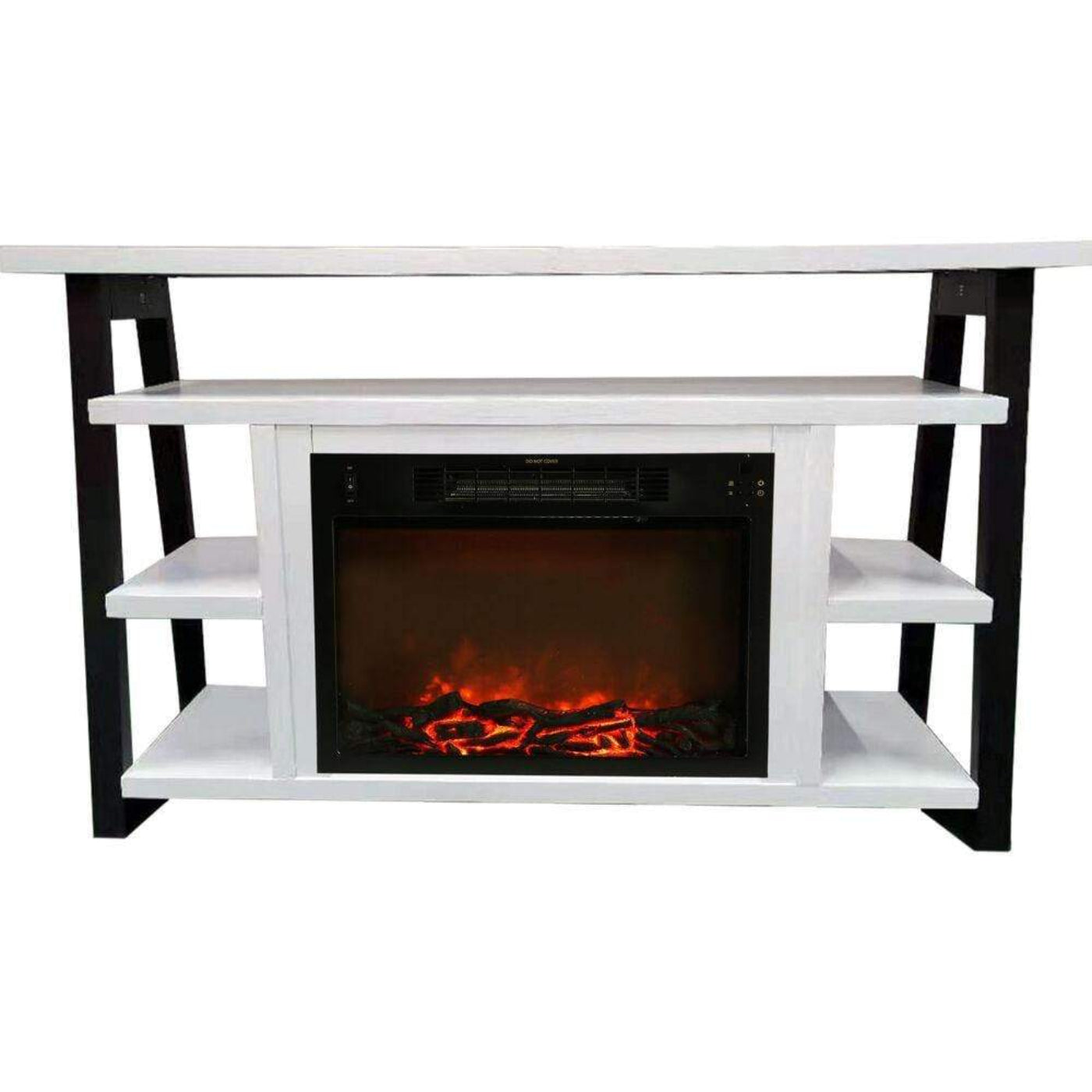 Cambridge 32-In. Sawyer Industrial Electric Fireplace Mantel with Realistic Log Display and Color Changing Flames - CAM5332-1MAH