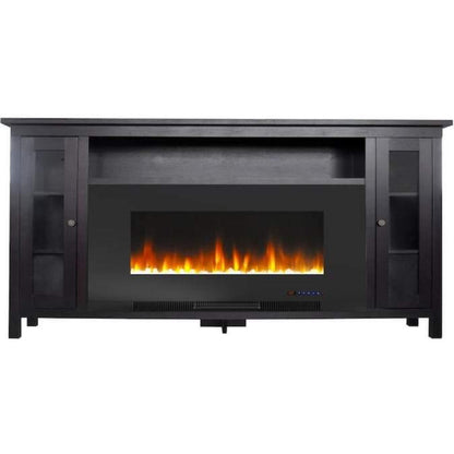 Cambridge Somerset 70-In. Black Electric Fireplace TV Stand with Multi-Color LED Flames, Crystal Rock Display, and Remote Control - CAM6938-1COF