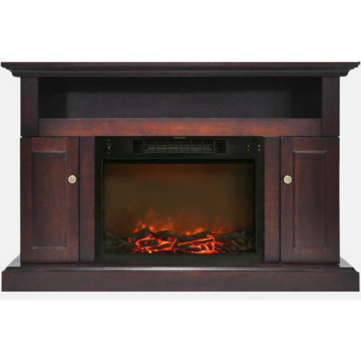 Cambridge Sorrento Electric Fireplace with Multi-Color LED Insert and 47 In. Entertainment Stand in Cherry - CAM5021-2CHRLED