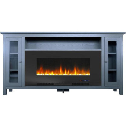 Cambridge Somerset 70-In. Black Electric Fireplace TV Stand with Multi-Color LED Flames, Crystal Rock Display, and Remote Control - CAM6938-1COF