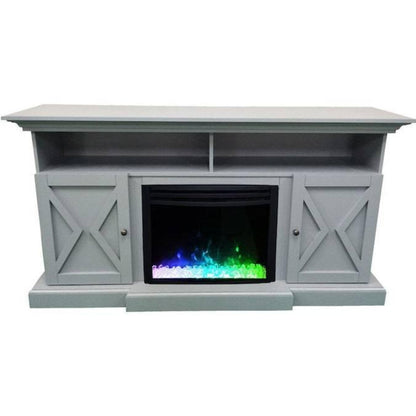 Cambridge 62-in. Summit Farmhouse Style Electric Fireplace Mantel with Deep Crystal Insert, Mahogany - CAM6215-1SNDCRS