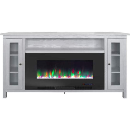Cambridge Somerset 70-In. Black Electric Fireplace TV Stand with Multi-Color LED Flames, Crystal Rock Display, and Remote Control - CAM6938-1COF