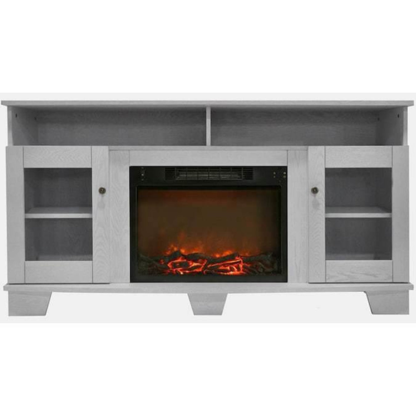 Cambridge Savona 59 In. Electric Fireplace in Mahogany with Entertainment Stand and Charred Log Display, - CAM7233-1CHR