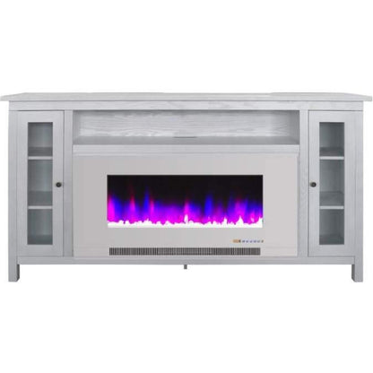 Cambridge Somerset 70-In. Black Electric Fireplace TV Stand with Multi-Color LED Flames, Crystal Rock Display, and Remote Control - CAM6938-1COF