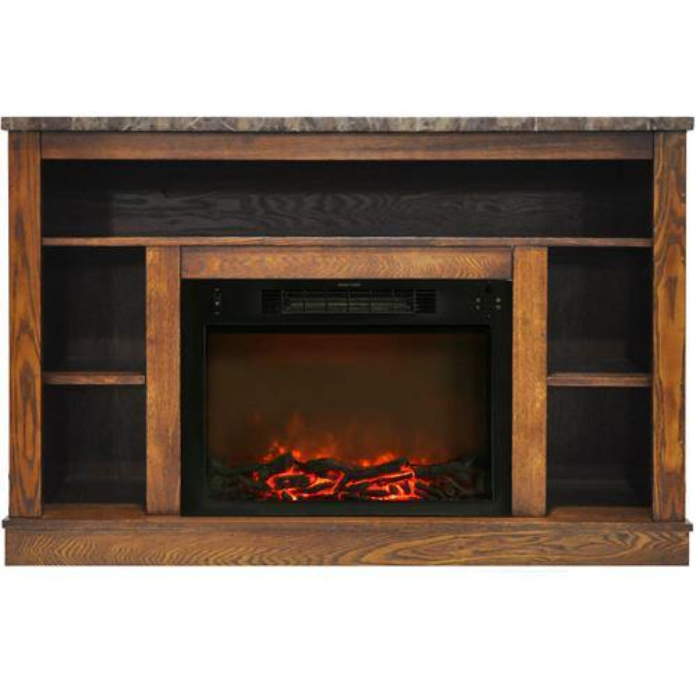 Cambridge 47 In. Electric Fireplace with a 1500W Log Insert and Cherry Mantel - CAM5021-1CHR