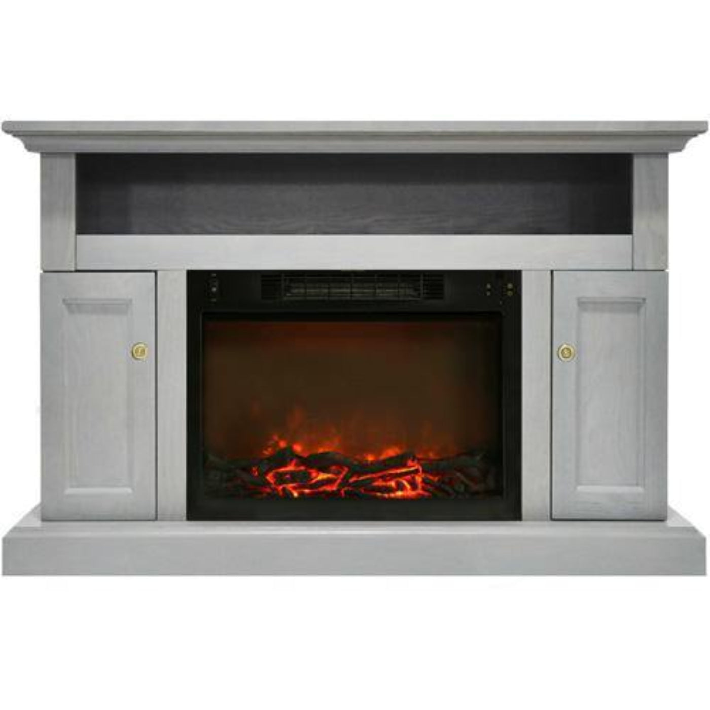Cambridge Sorrento Electric Fireplace with an Enhanced Log Display and 47 In. Entertainment Stand in Cherry - CAM5021-2CHRLG2