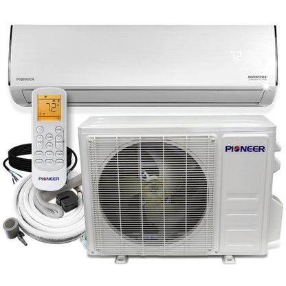 Pioneer Diamante Pro Series 12,000 BTU 19 SEER2 Ductless Mini-Split Air Conditioner Inverter+ Heat Pump Full Set 230V with 16 Ft. Kit - WYT012GLFI19RL