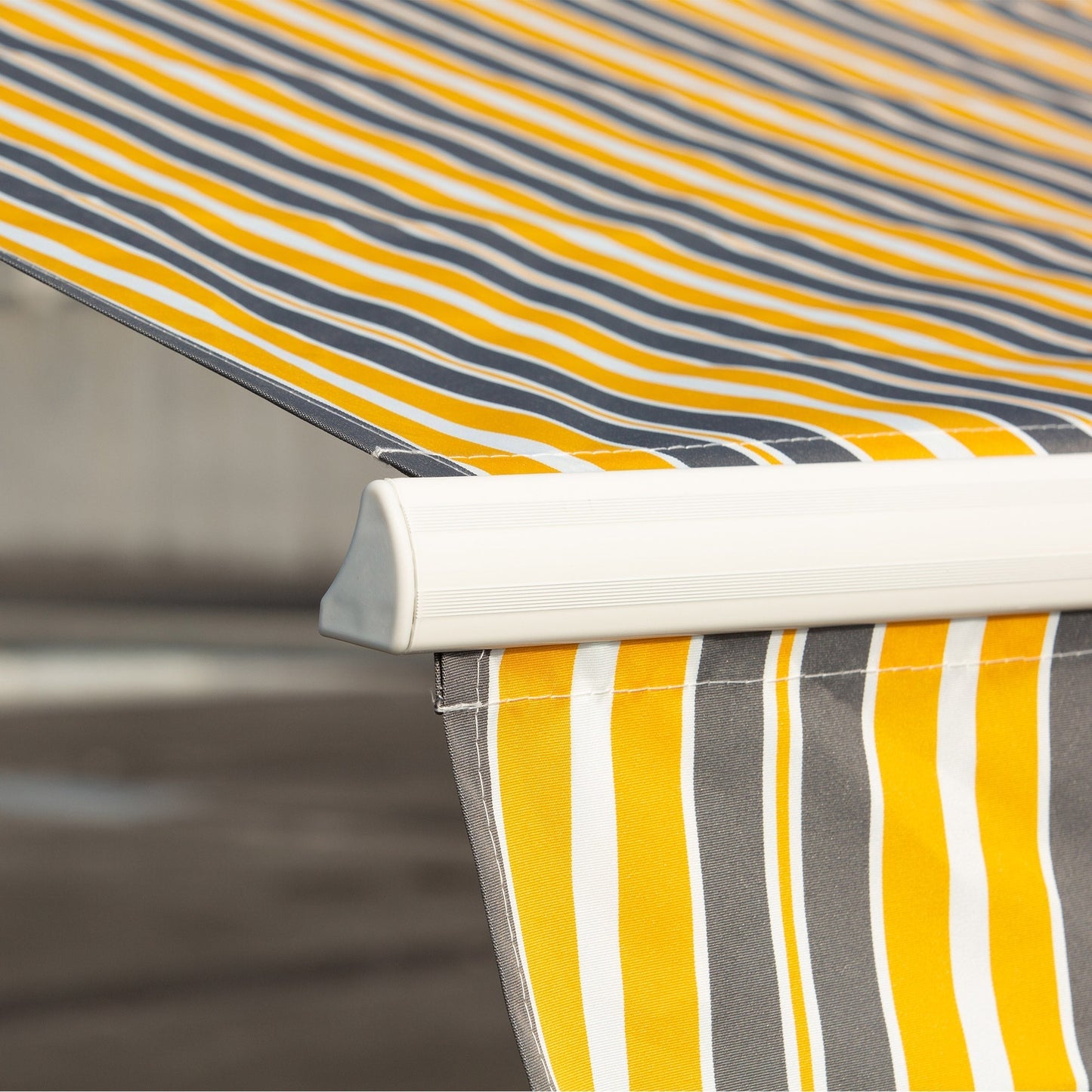 Outsunny 12' x 10' Retractable Awning with Adjustable Design, Sunshade Shelter in Yellow & Grey - 840-207YL