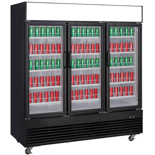 Chef AAA - TSM69R Commercial 78" 3 Glass Door Refrigerator 69.43 cu.ft. - TSM69R
