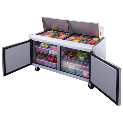 Chef AAA - TSP60M Commercial 60" 24 Pan Salad Sandwich Food Prep Table Refrigerator Mega Top - TSP60M