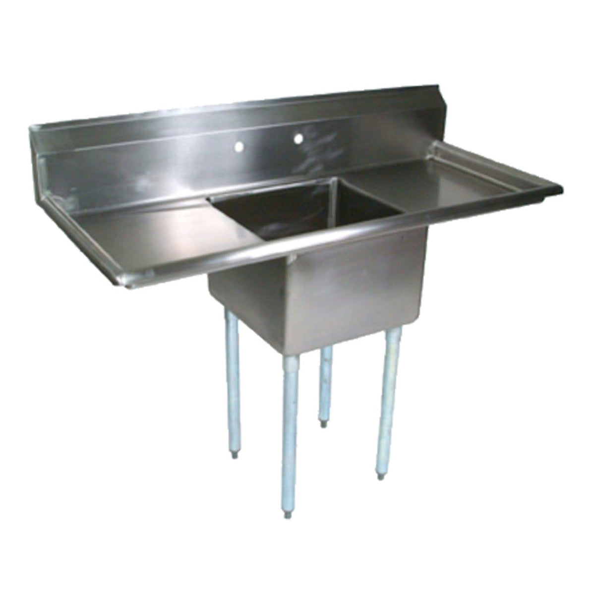 John Boos E1S8-18-12T18 One-Compartment E-Series Sink with Two 18" Drainboards - JBE1S81812T18