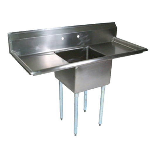 John Boos E1S8-1620-12T18 One-Compartment E-Series Sink with Two 18" Drainboards - JBE1S8162012T18