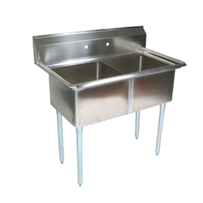 John Boos E2S8-24-14 E-Series Sink with Two 24" x 24" x 14" Compartments - JBE2S82414